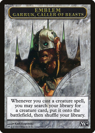 Emblem - Garruk, Caller of Beasts [Magic 2014 Tokens]