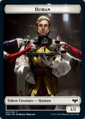 Human (001) // Spirit (002) Double-sided Token [Innistrad: Crimson Vow Tokens]