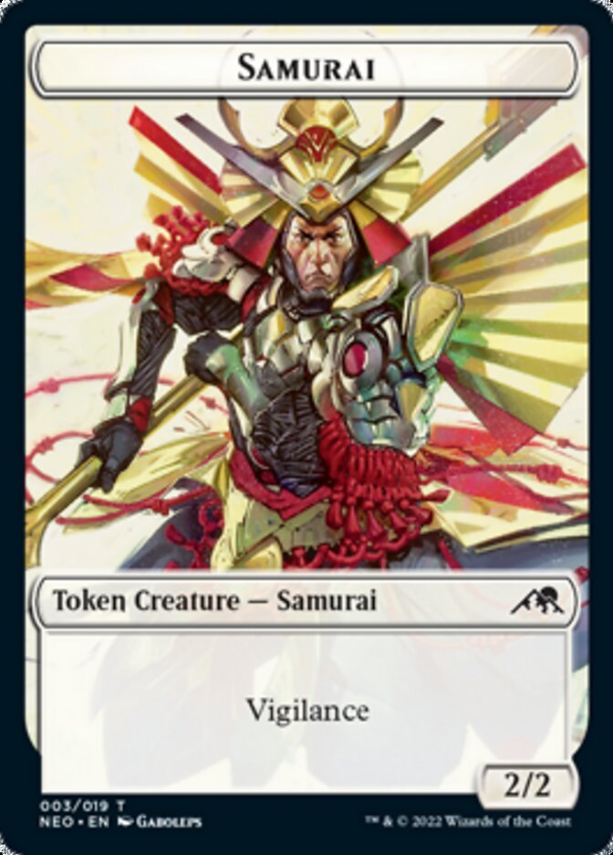 Samurai // Treasure Double-sided Token [Kamigawa: Neon Dynasty Tokens]