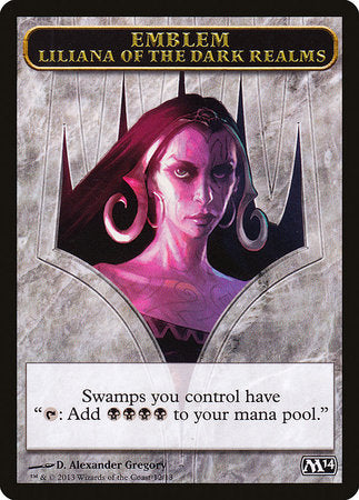 Emblem - Liliana of the Dark Realms [Magic 2014 Tokens]