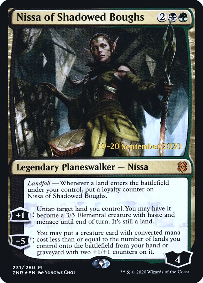 Nissa of Shadowed Boughs  [Zendikar Rising Prerelease Promos]