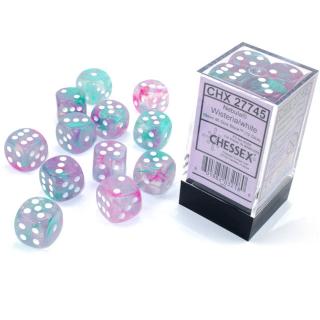 Chessex - Nebula - Wisteria/White 16mm d6 set (12)