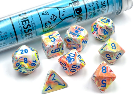 Chessex - Lab Dice - Kaleidoscope/Blue (Polyhedral 7 Dice Set)