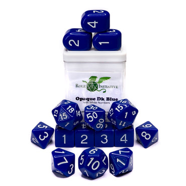 Role 4 Initiative - Opaque Blue/White - 15 Die Set