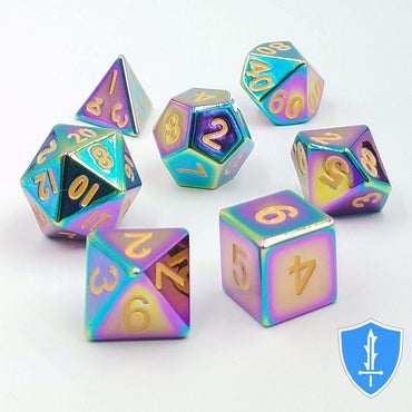 MDG - Metal Dice - Flame Torched Rainbow