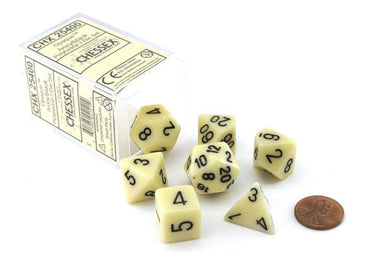 Chessex - Opaque Ivory/Black - 7 Die Set