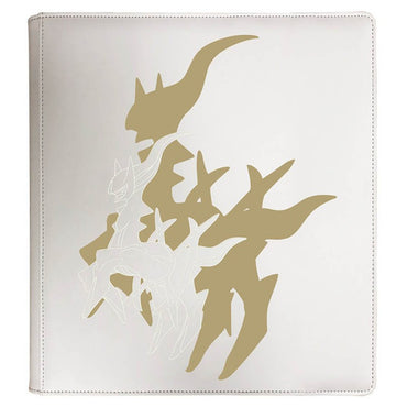 Pokemon - 12-Pocket Zippered Binder - White/Gold Arceus